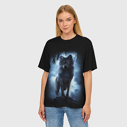 Футболка оверсайз женская ВОЛК БРОДЯГА, цвет: 3D-принт — фото 2