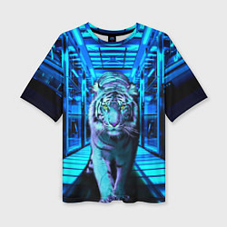 Женская футболка оверсайз Крадущийся тигр
