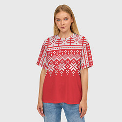 Футболка оверсайз женская Knitted Pattern, цвет: 3D-принт — фото 2