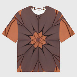 Футболка оверсайз женская Абстрактный цветок Оранжевый, цвет: 3D-принт