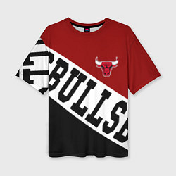 Футболка оверсайз женская Чикаго Буллз, Chicago Bulls, SPORT, цвет: 3D-принт