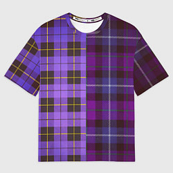 Футболка оверсайз женская Purple Checkered, цвет: 3D-принт