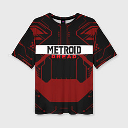 Футболка оверсайз женская Metroid Dread Black Red Logo, цвет: 3D-принт
