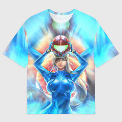 Женская футболка оверсайз Самус Аран Samus Aran