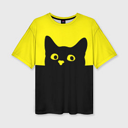 Женская футболка оверсайз Котик голова кота