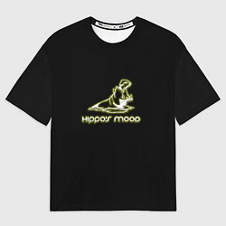 Футболка оверсайз женская Hippos mood, цвет: 3D-принт