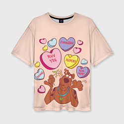 Футболка оверсайз женская Scooby Doo Valentine, цвет: 3D-принт