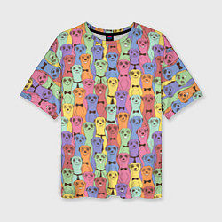 Женская футболка оверсайз Красочные Сурикаты