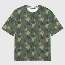Футболка оверсайз женская Самолёты камуфляж, цвет: 3D-принт