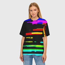 Футболка оверсайз женская Color fashion glitch, цвет: 3D-принт — фото 2