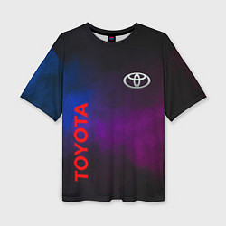 Женская футболка оверсайз Toyota - неоновый дым