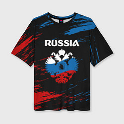 Футболка оверсайз женская Russia Герб в стиле, цвет: 3D-принт