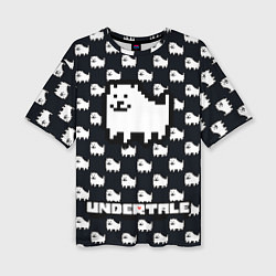 Футболка оверсайз женская UNDERTALE DOG AND LOGO УНДЕРТАЛЕ, цвет: 3D-принт