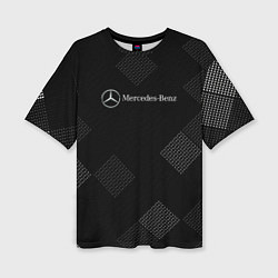 Футболка оверсайз женская Mercedes-Benz - В клетку, цвет: 3D-принт