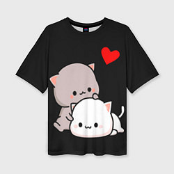 Женская футболка оверсайз Котическая любовь Kitty Love