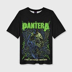 Футболка оверсайз женская Pantera green череп, цвет: 3D-принт