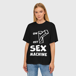 Футболка оверсайз женская SEX MACHINE Секс Машина, цвет: 3D-принт — фото 2