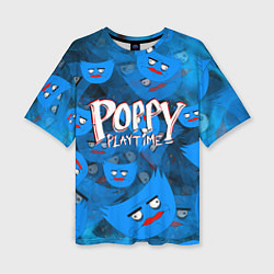Женская футболка оверсайз Poppy Playtime Pattern background