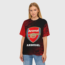 Футболка оверсайз женская АРСЕНАЛ Arsenal Разводы, цвет: 3D-принт — фото 2