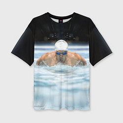 Женская футболка оверсайз Плавание Пловец