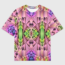 Футболка оверсайз женская Зеленый изумруд мозаика, цвет: 3D-принт