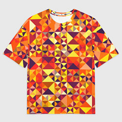 Футболка оверсайз женская Камуфляж спортивный Призма - закат, цвет: 3D-принт
