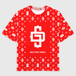 Футболка оверсайз женская Узор Red Dope Street Market, цвет: 3D-принт