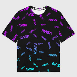 Футболка оверсайз женская NASA NEON PATTERN, цвет: 3D-принт