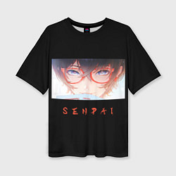 Женская футболка оверсайз Senpai art