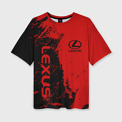 Футболка оверсайз женская Lexus Лексус Черно красный, цвет: 3D-принт