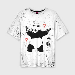 Женская футболка оверсайз BANKSY БЭНКСИ панда