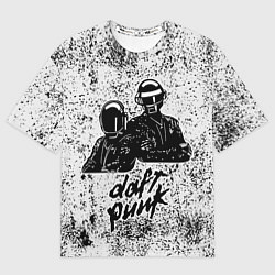 Женская футболка оверсайз Daft Punk B&W