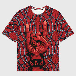 Женская футболка оверсайз Рок-н-ролл рулит