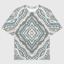 Футболка оверсайз женская Абстракция Узор голубого цвета, цвет: 3D-принт