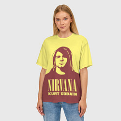 Футболка оверсайз женская Nirvana - Kurt Cobain, цвет: 3D-принт — фото 2