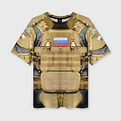 Футболка оверсайз женская Бронежилет- армия России, цвет: 3D-принт