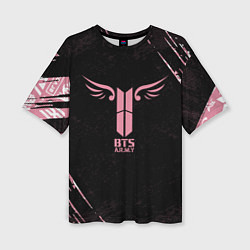 Футболка оверсайз женская Bts бтс, цвет: 3D-принт