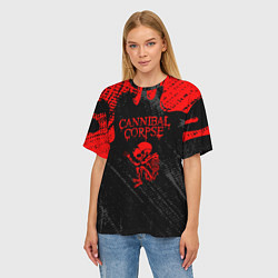 Футболка оверсайз женская Cannibal corpse потеки крови, цвет: 3D-принт — фото 2