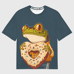 Женская футболка оверсайз Лягуха с пряником