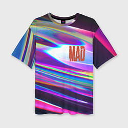 Женская футболка оверсайз Neon pattern Mad