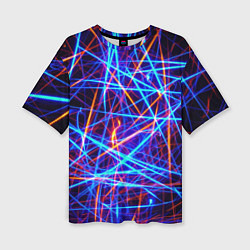 Женская футболка оверсайз Neon pattern Fashion 2055