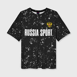 Женская футболка оверсайз РОССИЯ - ГЕРБ Russia Sport
