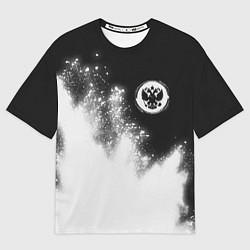 Футболка оверсайз женская РОССИЯ - ГЕРБ - Краска, цвет: 3D-принт