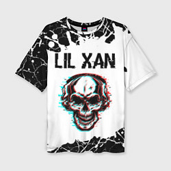 Женская футболка оверсайз Lil Xan ЧЕРЕП Краска