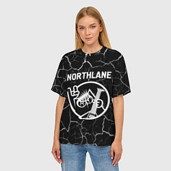 Футболка оверсайз женская Northlane - КОТ - Трещины, цвет: 3D-принт — фото 2