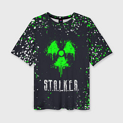 Футболка оверсайз женская Stalker сталкер брызги, цвет: 3D-принт