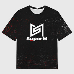 Женская футболка оверсайз Superm мелкие брызги красок