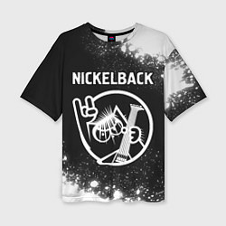 Женская футболка оверсайз Nickelback КОТ Брызги
