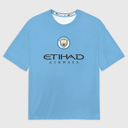 Футболка оверсайз женская Грилиш Manchester City Манчестер Сити домашняя фор, цвет: 3D-принт