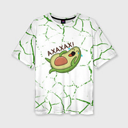 Футболка оверсайз женская Авокадо зелёные Трещины, цвет: 3D-принт